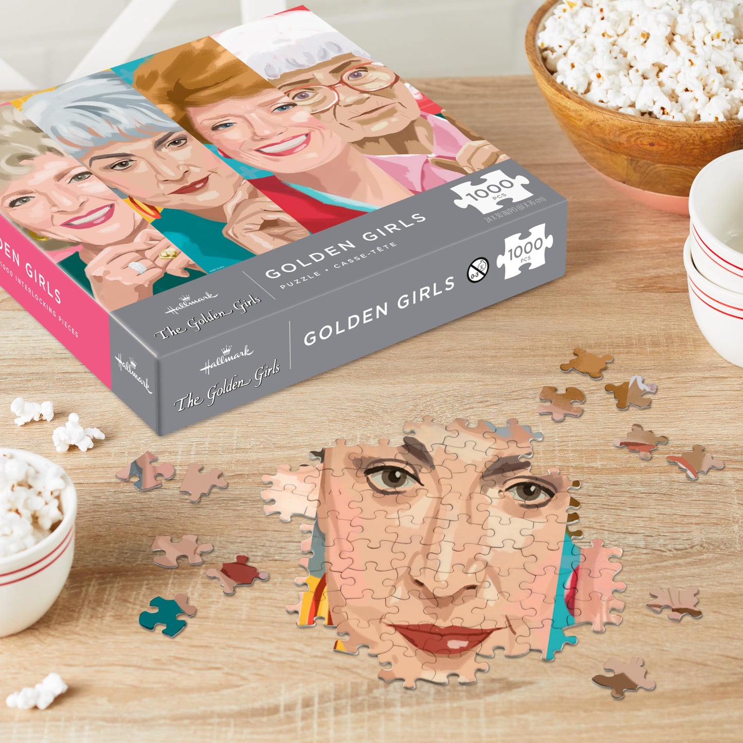 Hallmark The Golden Girls 1000-Piece Jigsaw Puzzle (Rose  Dorothy  Blanche  Sophia)  Gift for Friend  Mom  Sister