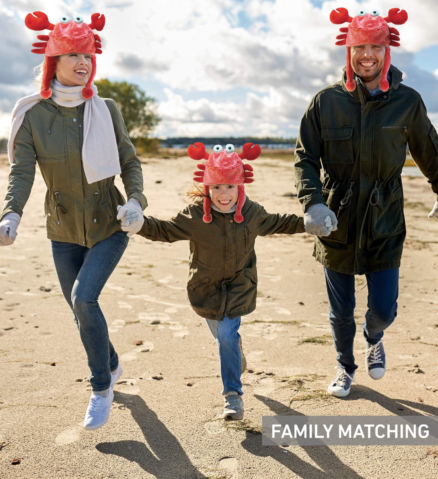 Puzzled DolliBu Red Crab Plush Hat - Super Soft Warm Hat With Ear Flaps, Funny Plush Party Crazy Hat, Stuffed Animal Crab Hallow