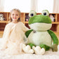 EARTHSOUND Giant Frog Plush Toy - 30" Soft Green Jumbo Stuffed Animal for Kids, Polyester Material, Model 2236532