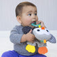Infantino Cuddly Teether, Penguin Character, 3 Textured Teething Places To Soothe Sore Gums, Bpa-Free Silicone, Soft Fabric Textures To Explore, Crinkle Sounds To Discover, For Babies 0M+