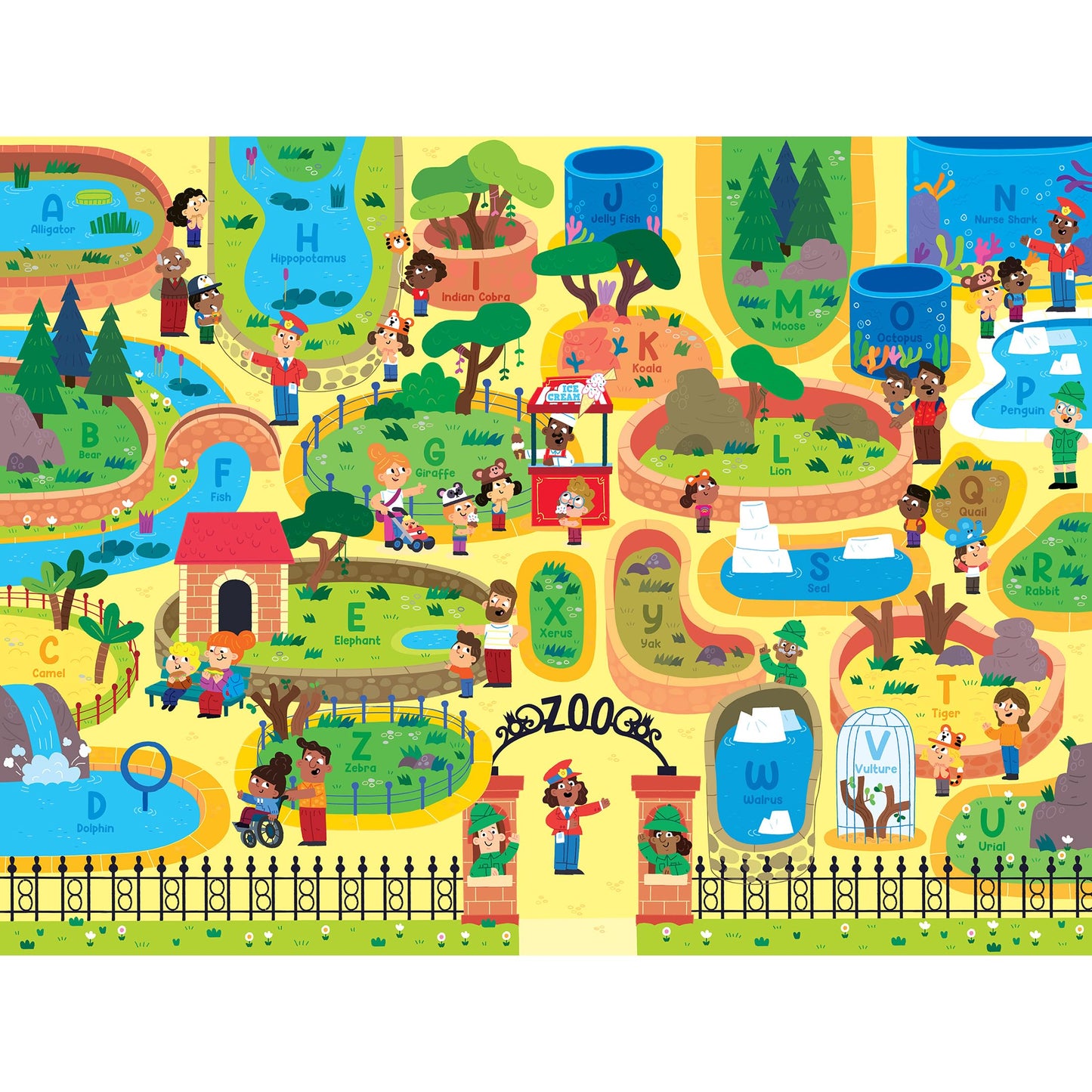 RoseArt Kids Floor Puzzle Playset - Alphabet Zoo Adventure - 24 Piece Jigsaw Puzzle