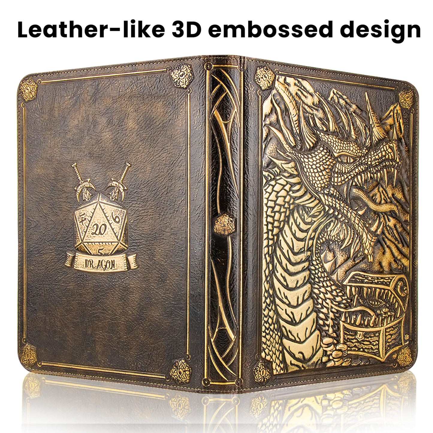 9 Pocket Card Binder  enhanced Zip Trading Card Binder  360 Double Sided Pocket PU Collection Binder  Dragon Design Collector Album  Card Folder for MTG  TCG  Sports Cards (cyan copper)