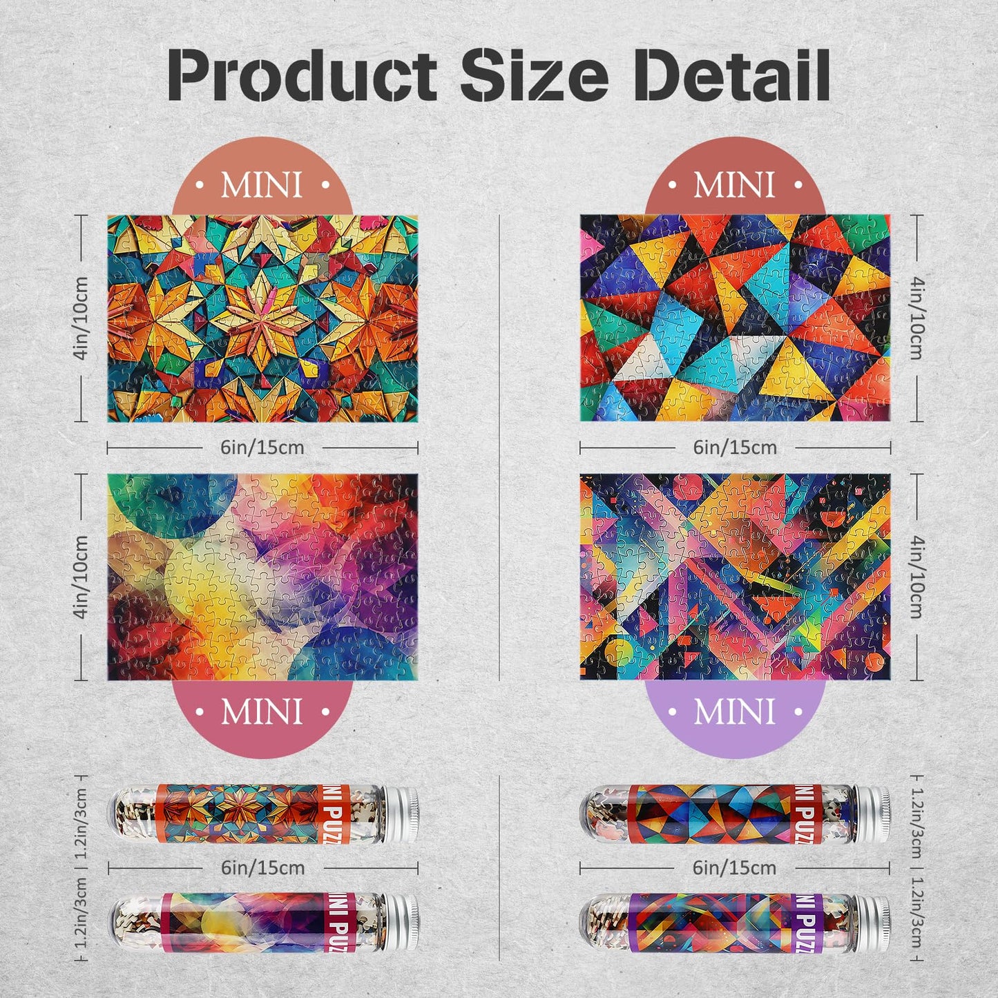 Misitu Small Jigsaw Puzzles For Adults Challenging Puzzle Small Puzzles Mini Jigsaw Puzzles For Adults 150 Pieces Micro Tiny Puzzels Abstract Art Puzzles Travel Puzzles 6 X 4 Inches, 4 Packs