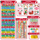 360 Pieces Christmas Stationery Party Favors Bulk: Christmas Pencil Eraser Slap Bracelets Stamps Treat Bags for Kids Classroom G