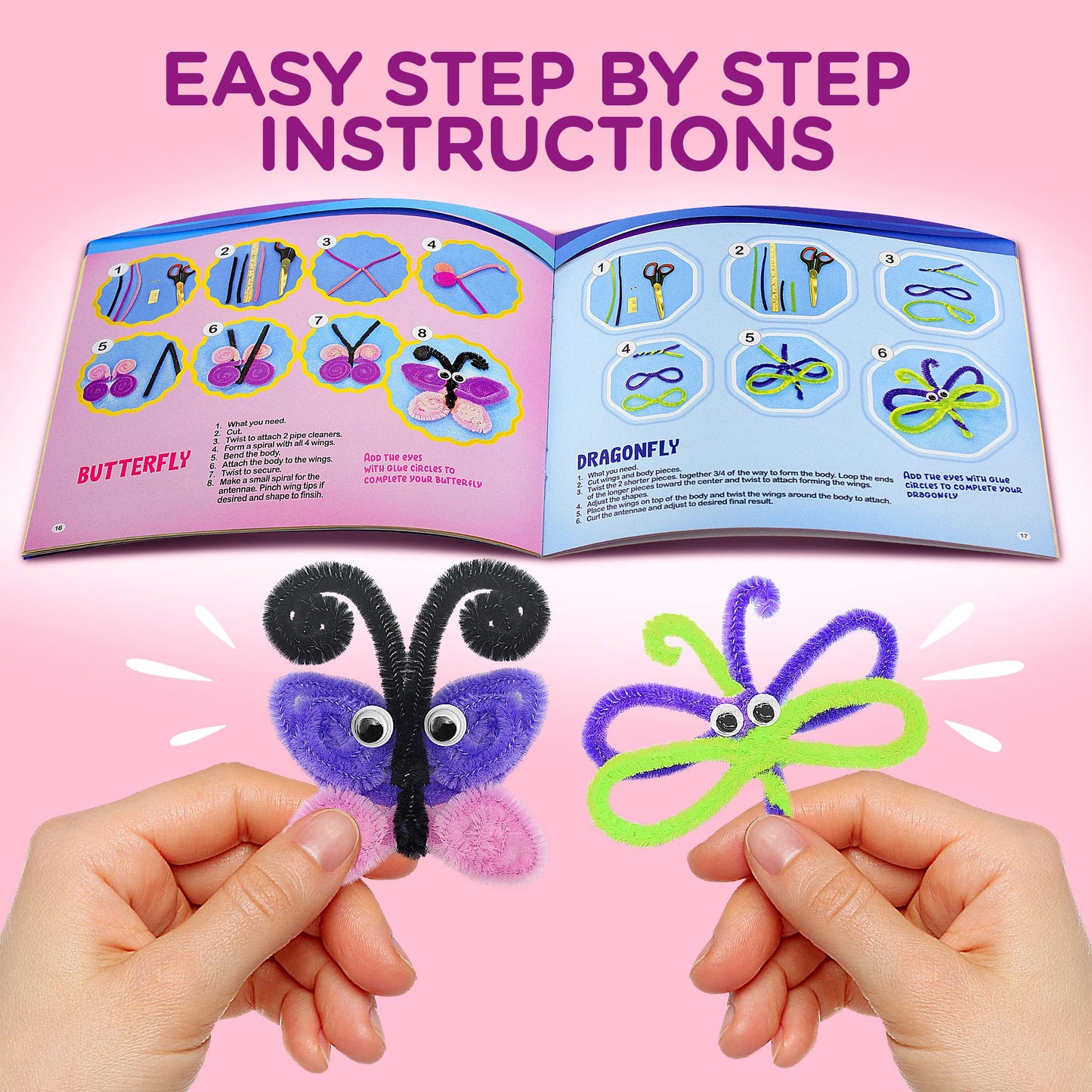 Learn & Climb Kids Arts and Crafts Activities - Create 21 Craft Figures, Hours of Crafting. Art Supplies & Instructions for Boys