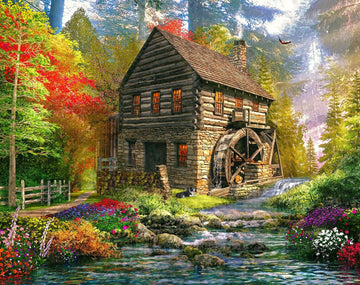 Springbok'S 1000 Piece Jigsaw Puzzle Mill Cottage - Made In Usa