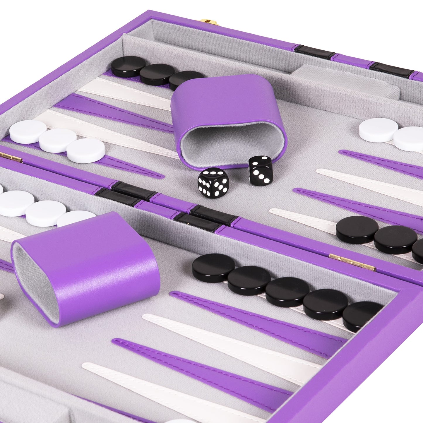 Backgn Set 11 inch  Small - Classic Board Game for mature-themeds and Kids with enhanced Leather Case - Includes Strategy & Tip Guide (Purple)
