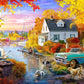 Springbok's Lakeside Fall Retreat 1000 Piece Puzzle for mature-themeds Takes You On a Wonderful Lakeside Escape