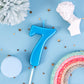 PHD CAKE 2.76 Inch Modern Blue 7 Number Birthday Candles, Blue Number Candles, Cake Number Candles, Party Celebration