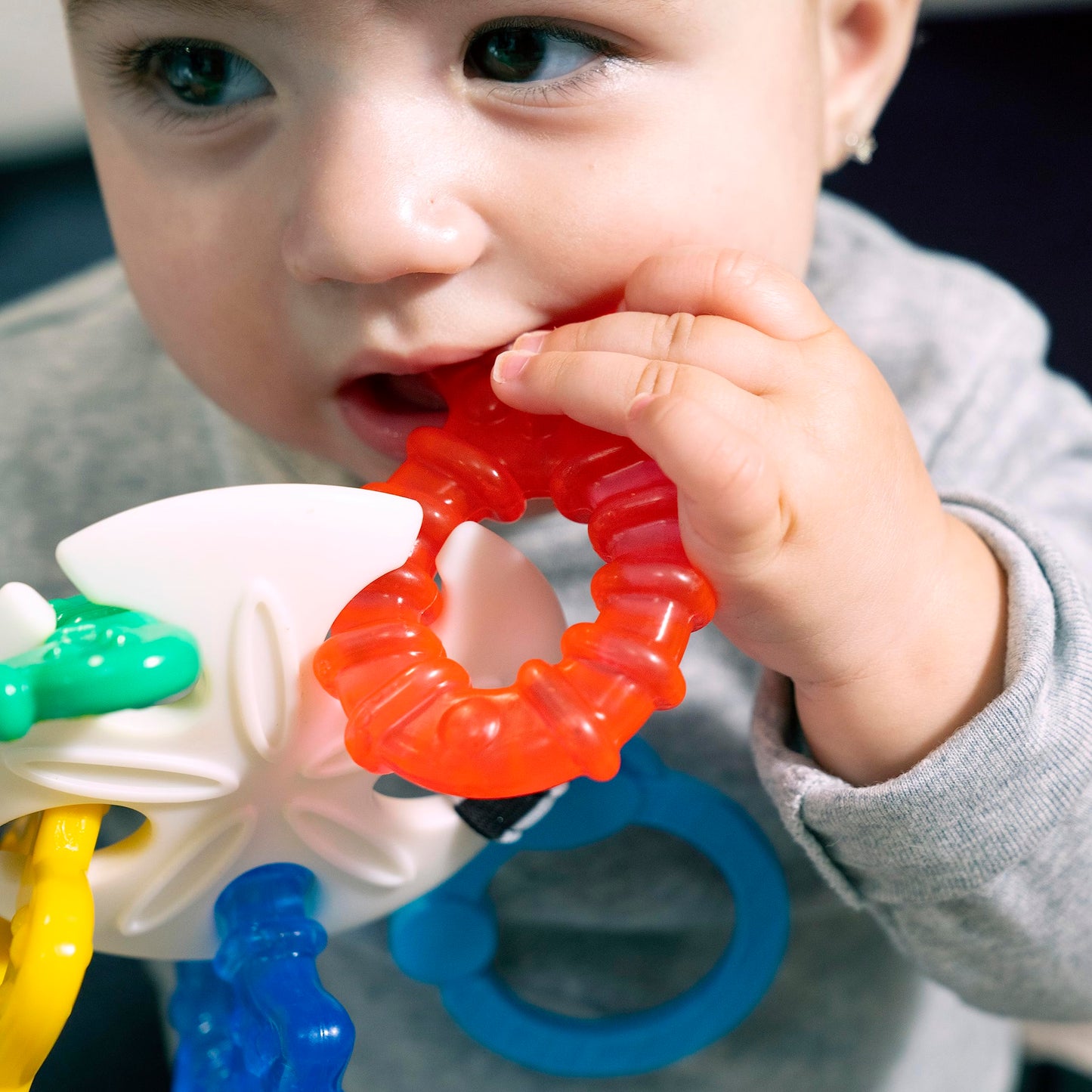 Baby Einstein Ocean Explorers Teether Toy, BPA-Free Plastic, 9.1"x6.5"x2.5", Ages 3 Months+, Sea of Sensory Design, Model 13158