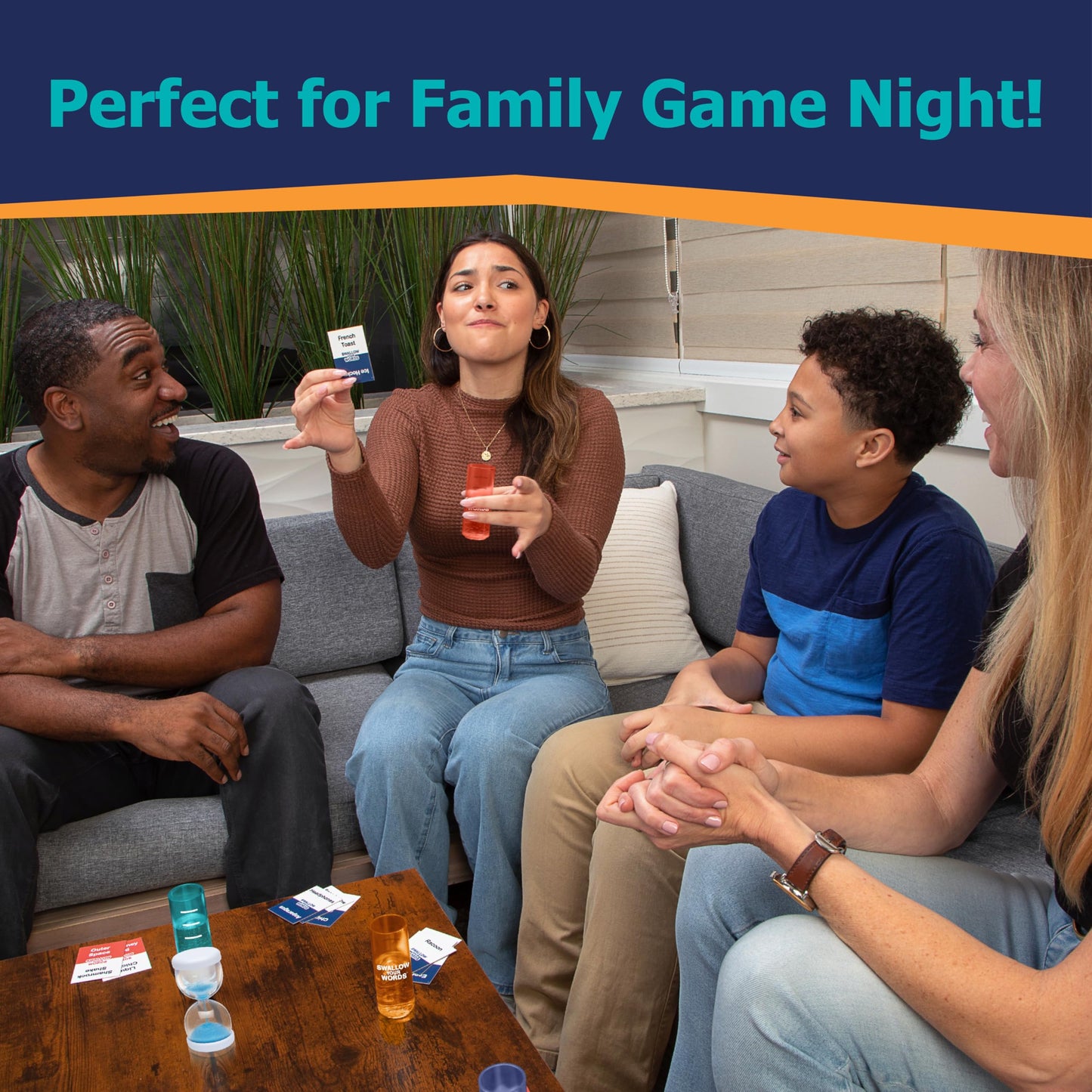 Playmonster Swallow Your Words Card Games - Board Game For Family Game Night, Sip It, Say It, Don'T Spray It, Multiplayer Game,