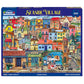White Mountain 500 Piece Jigsaw Puzzle - Seaside Village, Italy, Engineered Wood, Blue & White, Model 1776pz