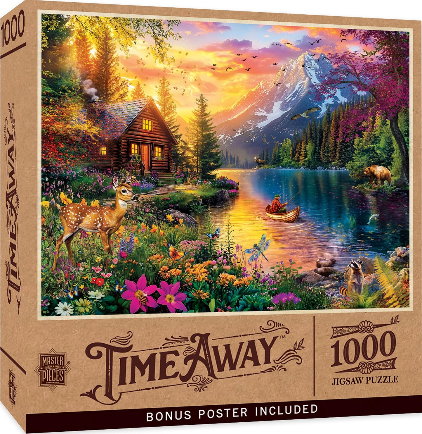 MasterPieces Evening Tranquility 1000 Piece Jigsaw Puzzle for mature-themeds - 19.25x26.75 - Nature Scene  Collage Puzzle  Unisex mature-themed