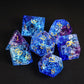 UDIXI Colored Glaze DND Dice Set, 7PCS Polyhedral Dice Set D&D with Gift Box for Dungeons and Dragon Tabletop Game (Blue and Pur