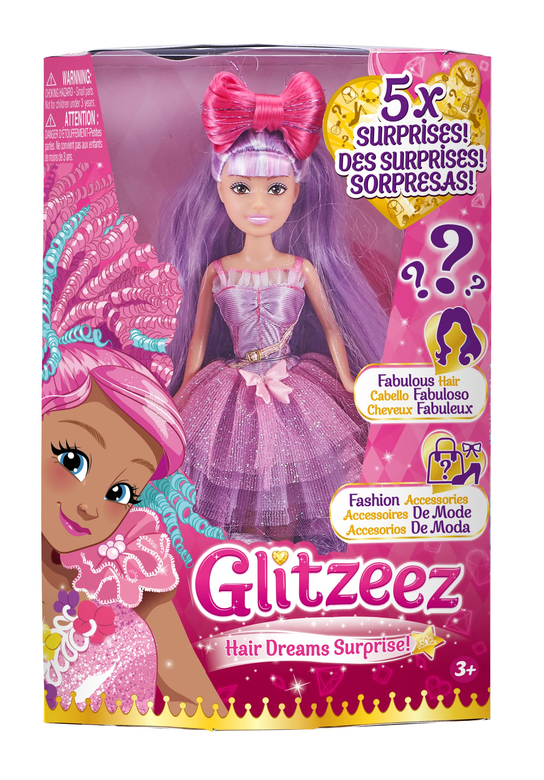Glitzeez Hair Dreams - 10.5' Doll With 5 Surprises And Interchangable Outfit By Zuru