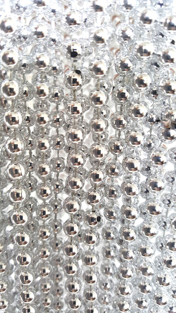 Dondor Enterprises Festive Metallic Beaded Necklaces (72 Pack, SILVER)