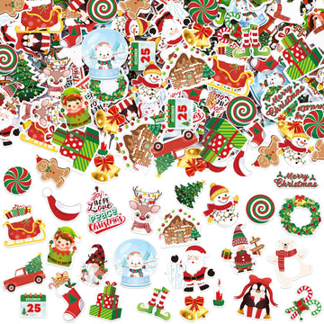 Julbear Christmas Foam Sticker, 300Pcs Winter Bulk Colorful Printing Self-Adhesive Campus Themed Foam Stickers For Kids Christma