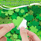 300 PCS St Patricks Day Stickers, Foam Shamrock Decorations, Self-Adhesive Shamrock Stickers, Glitter Matte St Patricks Day Stic