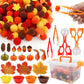 Fall Sensory Bin Fillers - 353 PCS Thanksgiving Fine Motor Toys for Kids  Autumn Counting Sorting Set with Felt Leaves Tweezers & Clip for Sorting Counting Training Preschool Learning Activity