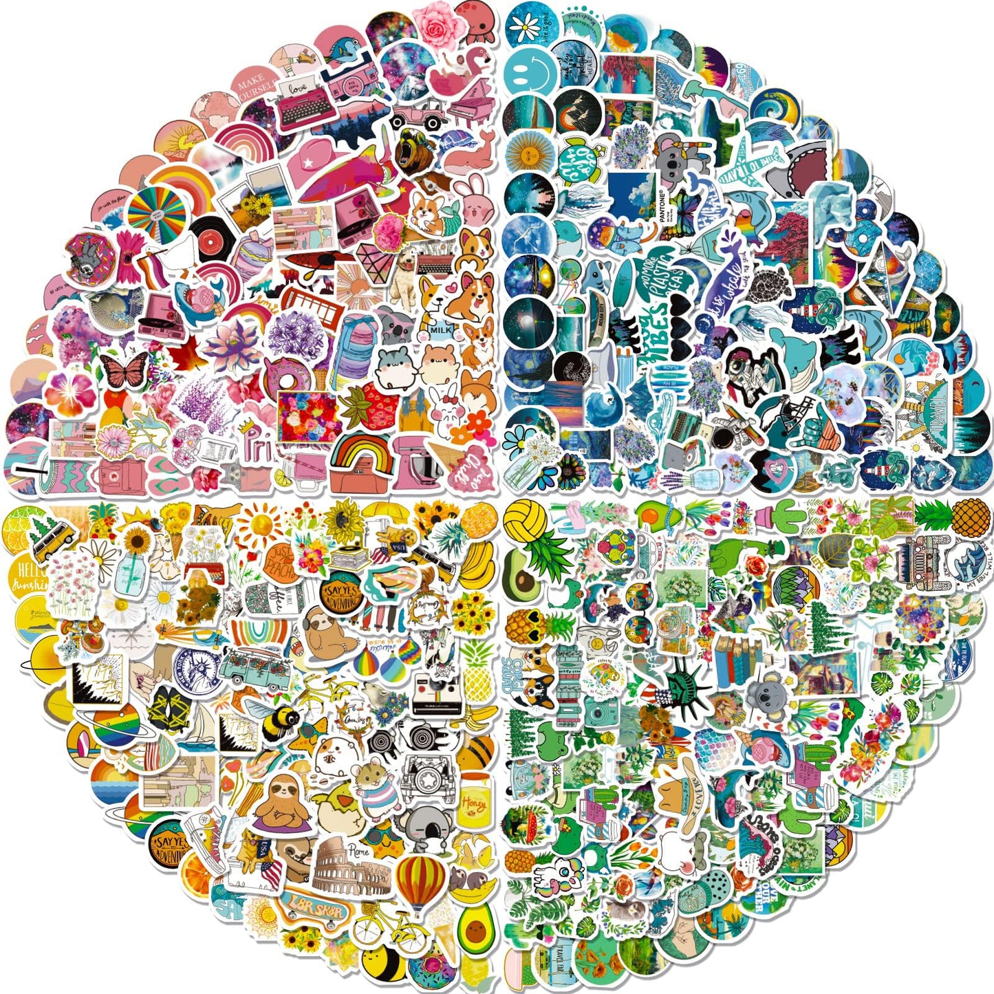 Arme Vinyl Stickers Pack - 400 PCS Cute Waterproof Stickers for Water Bottles, Laptops, Skateboards - Ideal for Kids, Teens, Adults