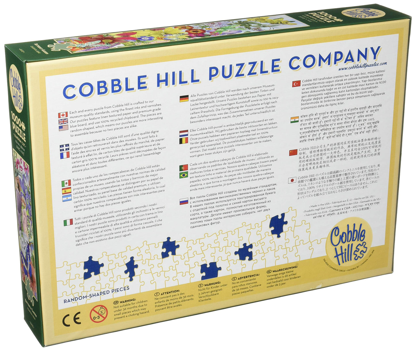 Cobblehill 80032 1000 Pc Butterfly Garden Puzzle, Various