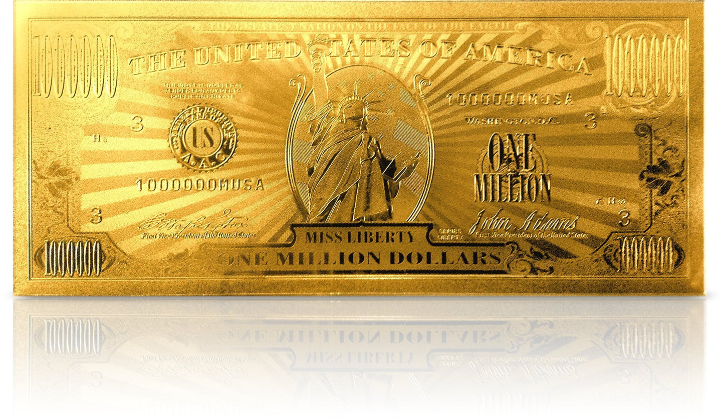 American Art Classics Gold Million Dollar Bill Commemorative - Small Steel Replica