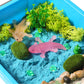 AGENTLAN Axolotl Sensory Bin - Play Sand Toys for Toddlers, 8.3x13.1 inches, Safe Plastic, Ideal Gift for Ages 3-8