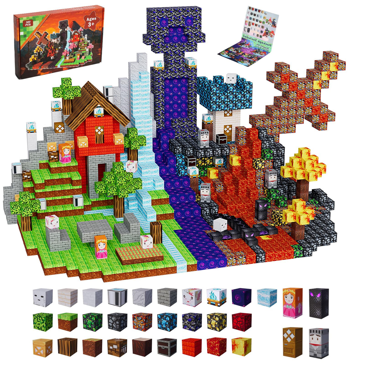 Mileonaim 200PCS Magnetic Blocks Building Toys for Kids Portal Theme