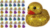 Ja-Ru Glitter Rubber Ducks Metallic Colors 3' (24 Unit Assorted) Fidget Toy For Kids, Sensory Play, Stress Relief, Stocking Stuffers, Supplies Pinata Filler In Bulk. Plus Sticker. 4343-24S