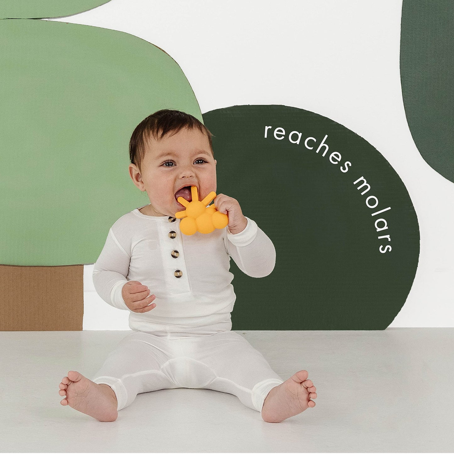 Doddle & Co. The Chew Sunshine Teether with Poppable Bubbles | Toddler Teething Fidget Toy for Baby | Enhaces Oral Fit & Easy to