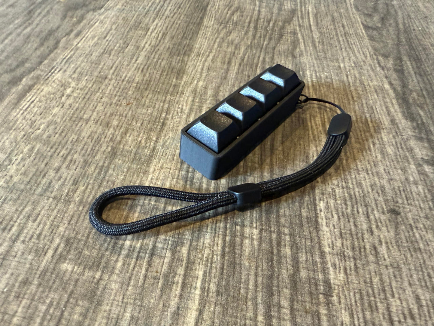 Zkeebs Four-Button Mechanical Switch Fidget Toy | Stress Relief, ADHD | Black Base, Black Keycaps, PLA Material