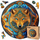 Wolf Enchantment - 500 Piece Wooden Puzzles for mature-themeds - 18 x 17.7 in - Extra-Thick 5 mm Wood Puzzle  Hand-Shaped Pieces  Round XL Mosaic Design - enhanced Gift for Puzzle Lovers by LEOGOR