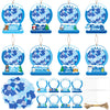 CJiangpo 24 Set Winter Suncatcher Paper Craft Kits, DIY Snow Globe Craft with Tissue Paper Stained Glass Effect Window Christmas