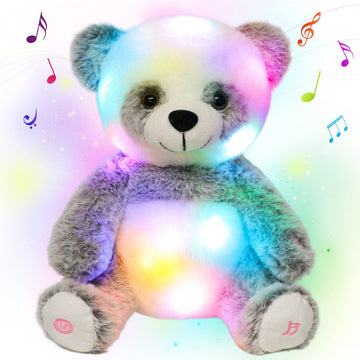 Cuteoy Led Musical Panda Light-Up Stuffed Animal Singing Glowing Plush Adjustable Volume Lullaby Toy Gifts For Kids Toddler Girls Birthday Christmas Plushies, 13'