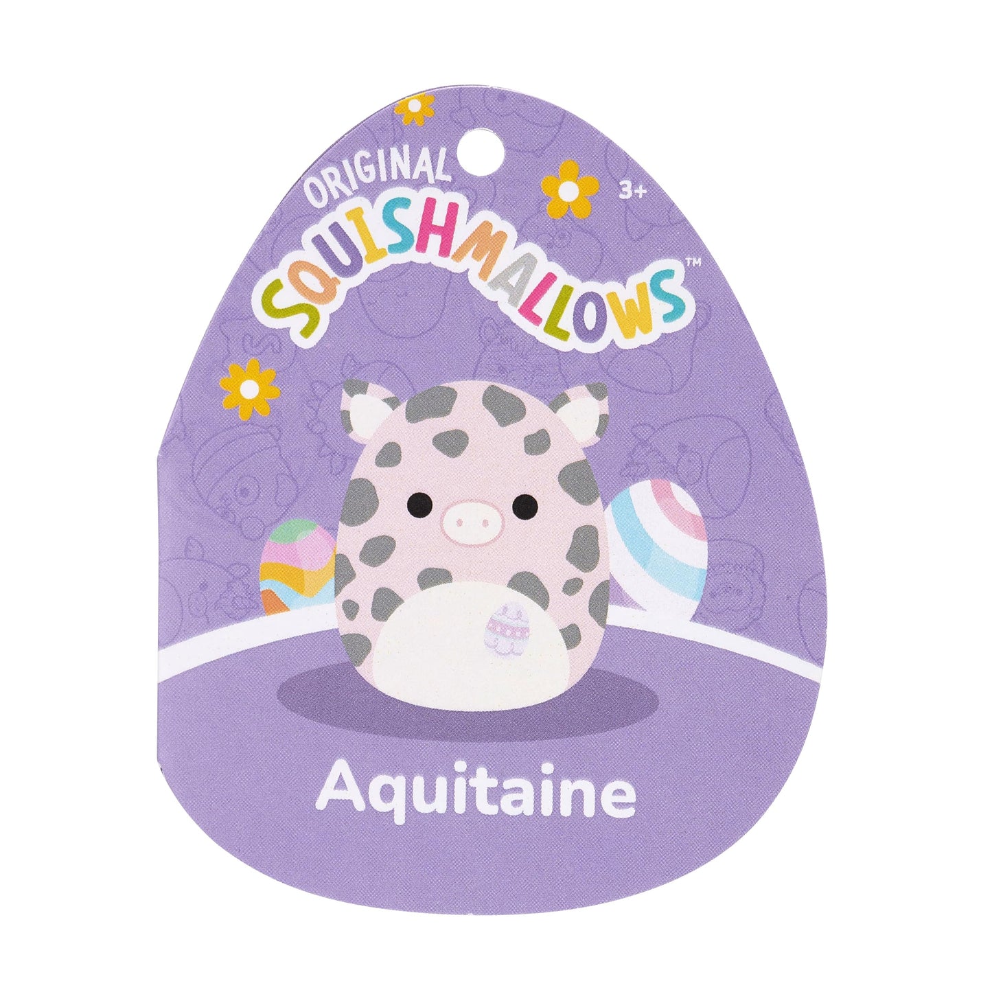 Squishmallows Original 12in Aquitaine The Pink Pig with Egg Embroidery - Official Jazwares Plush (Medium-Sized)