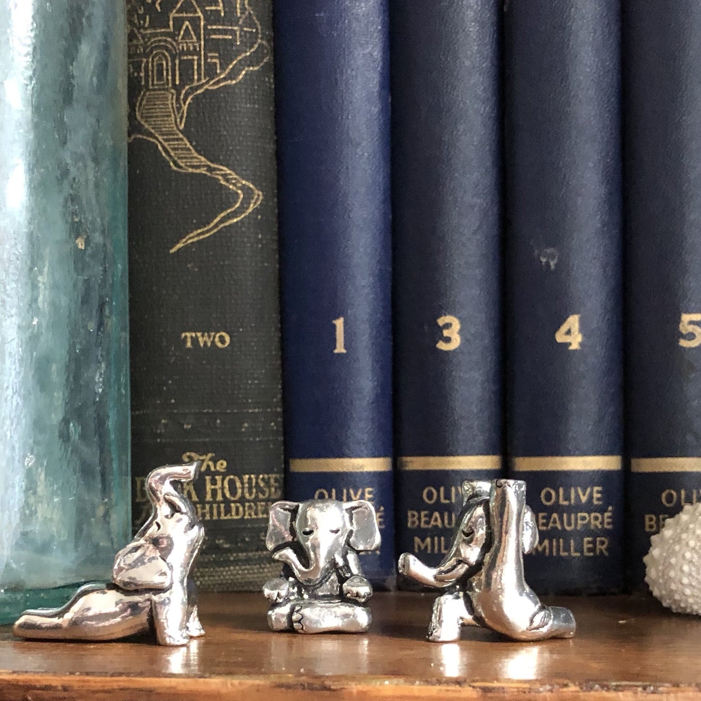 Basic Spirit Yoga Elephant Poses Pewter Miniature Figurines Namaste Meditation Zen Statue Gift