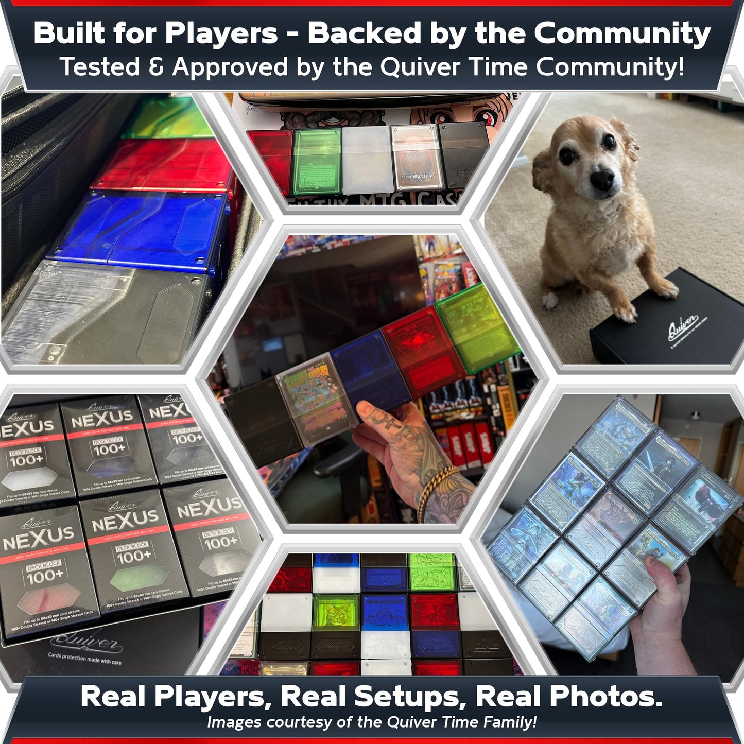 Quiver Time 360 Modular Nexus DeckBlock - Durable Stackable MTG Deck Box for Commander fits 100+ Cards | Stylish 100 Card Deck B