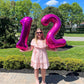 10 Balloon Number, Hot Pink Number 10Th Birthday Balloons 40 Inch, 10 Years Old Hot Pink Birthday Decorations For Boys Girls, 10