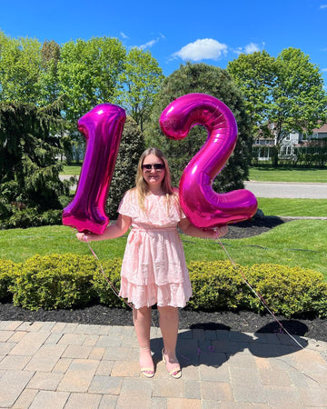 10 Balloon Number, Hot Pink Number 10Th Birthday Balloons 40 Inch, 10 Years Old Hot Pink Birthday Decorations For Boys Girls, 10