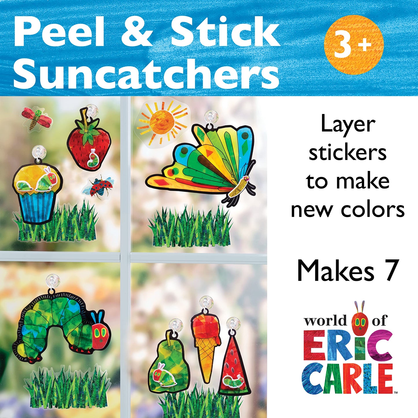 Creativity for Kids DIY Sticker Suncatcher Kit - Multicolor Plastic Window Stickers for Toddlers, Ages 3-5, Medium, Model 6377000