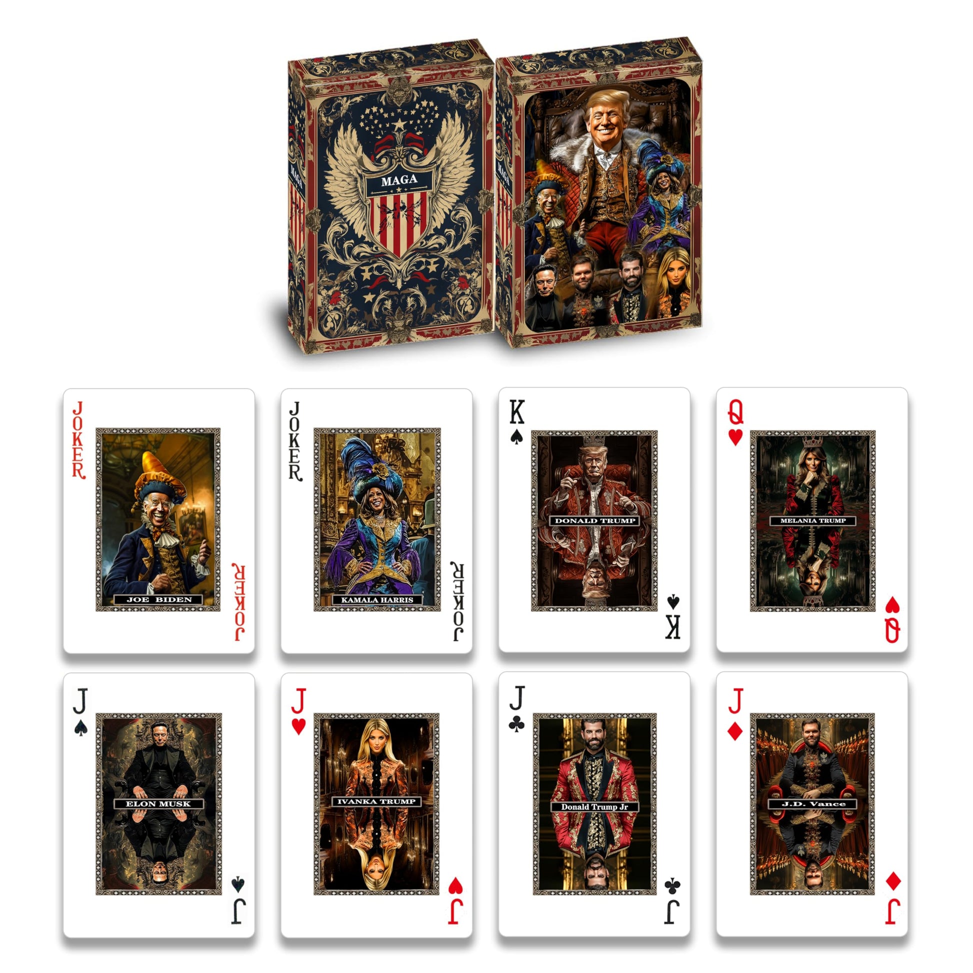 Niroza Trump Playing Cards,Maga Poker Cards,Standard Funny Waterproof & Perspective-Proof Trump Family Poker Deck Featuring Mela