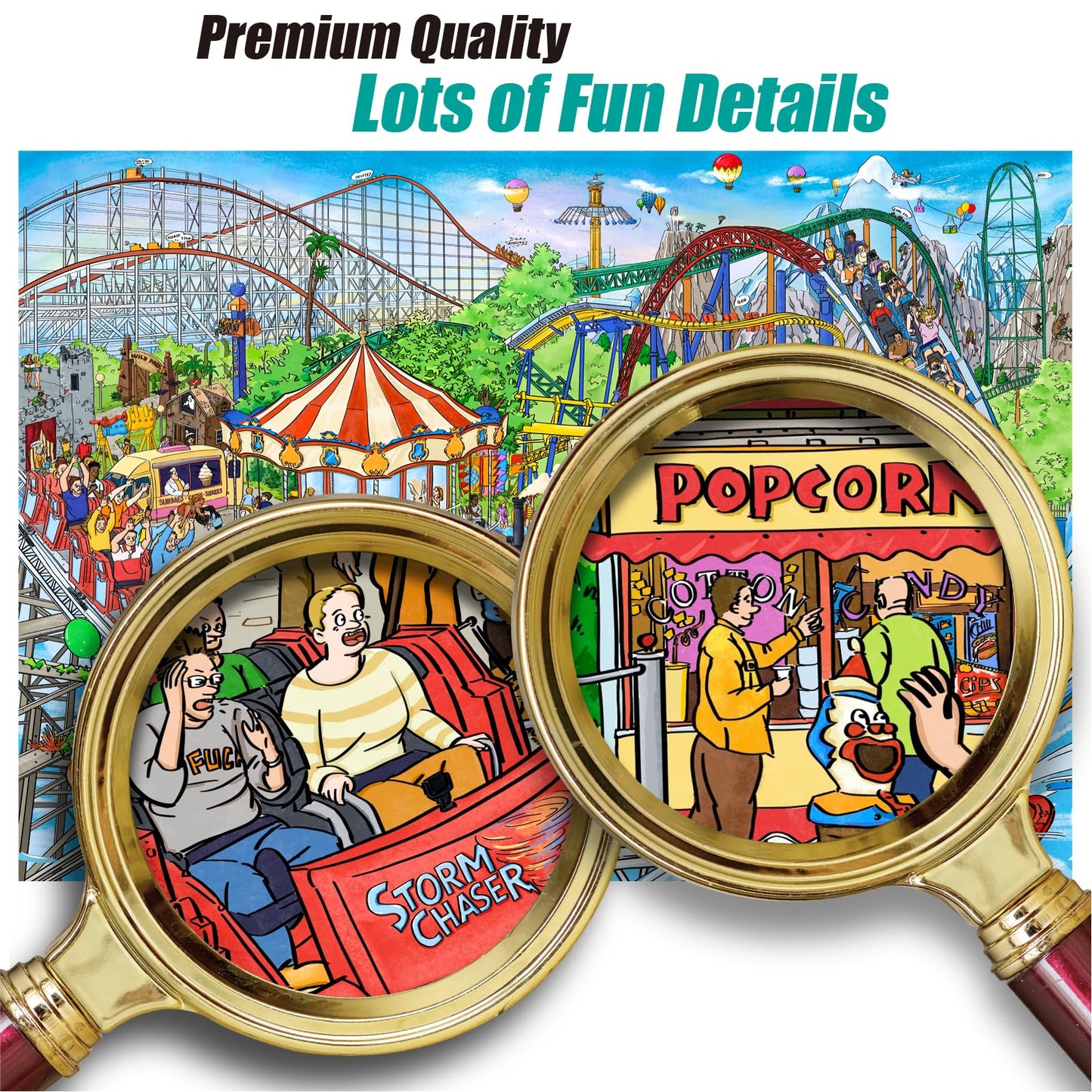 Antelope - 1000 Piece Puzzle For Adults, Roller Coaster Jigsaw Puzzles 1000 Pieces, Theme Park Puzzle, High Resolution, Matte Fi