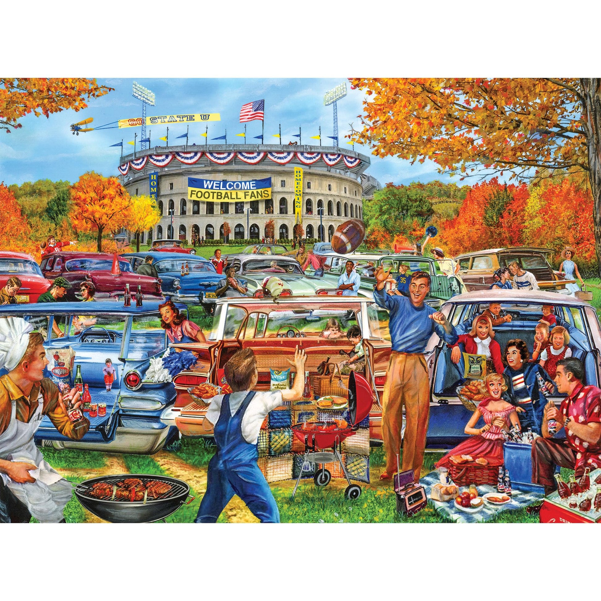 Roseart - Back To The Past - Tailgating Fun - 1000 Piece Jigsaw Puzzle For Adults
