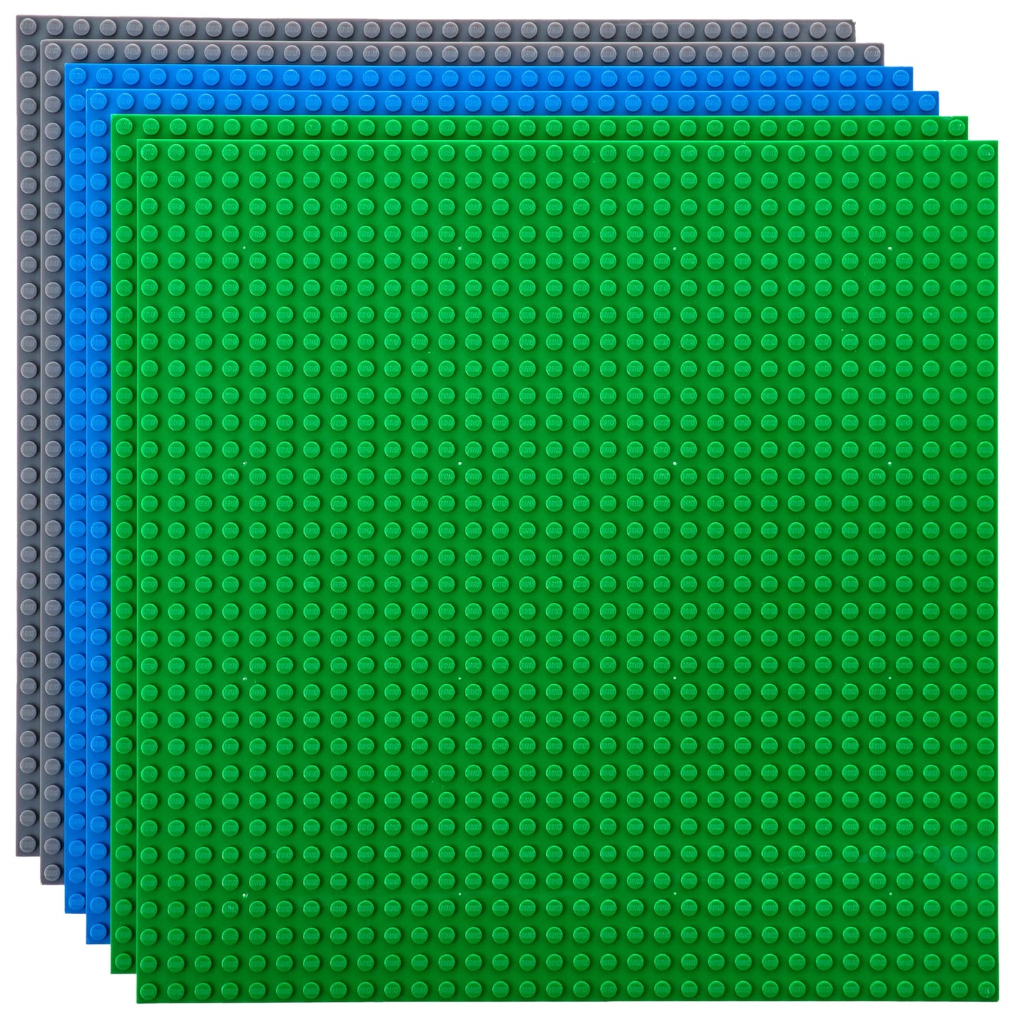 Strictly Briks Compatible With Lego 6 Pack Classic Baseplates 10X10 In, Stackable Building Plates With 32 X 32 Studs, Mats, Base
