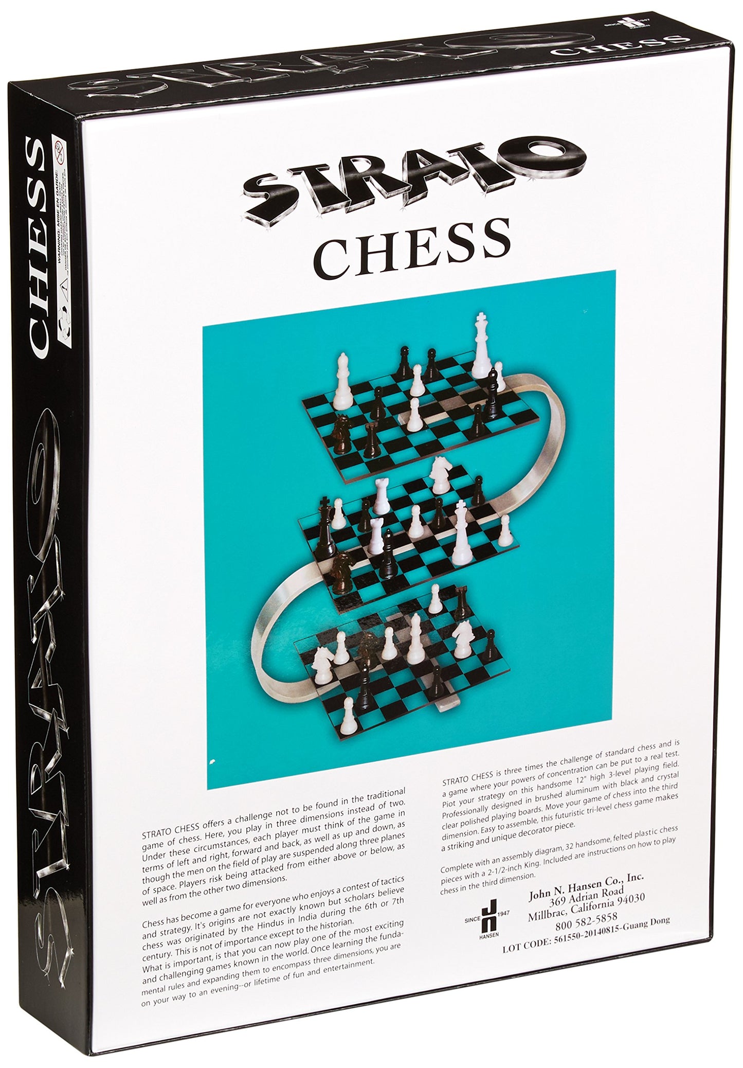 John N. Hansen Co. Strato Chess Set - Black Steel, Model 529