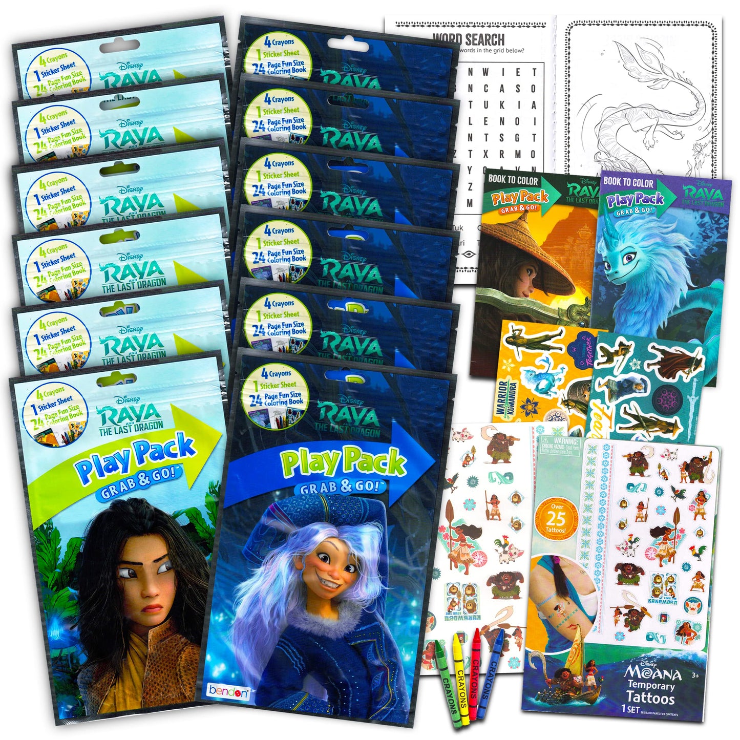 Disney Raya and The Last Dragon Party Favors Bundle Set ~ 12 Pack Mini Disney Raya Coloring Books with Stickers! (Disney Raya Pa