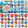 32 Pcs Valentines Day Gifts For Kids,Valentines Cards For Kids Classroom With Sea Animal Pop Fidget Toys,Valentines Exchange Gif