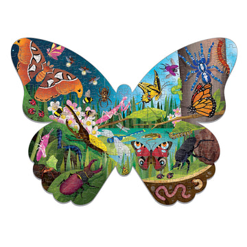 Mudpuppy Bugs & Butterflies 300 Piece Shaped Scene Puzzle Featuring Colorful and Fun Illustrations, Provides Hours of Puzzling F
