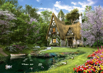 Anatolian 3000 Piece Jigsaw Puzzle - Spring Lake Cottage, Multicolor, Model #4900, Cardboard