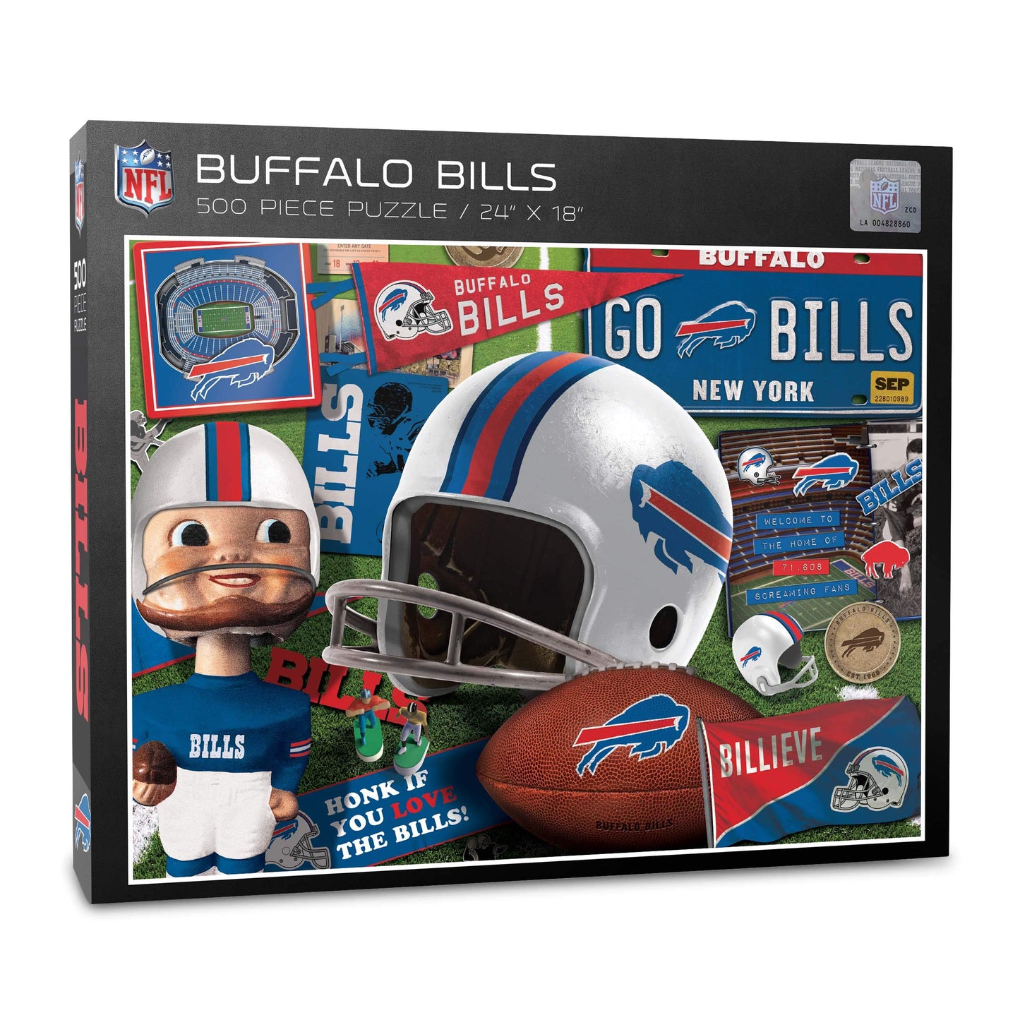 YouTheFan NFL Buffalo Bills Puzzle - 500 Pieces, Cardboard, Team Colors, Model 0951247